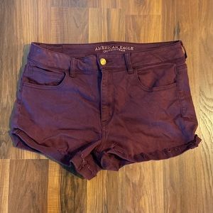 Women's American Eagle Super Stretch Shorts Maroon - Size 14